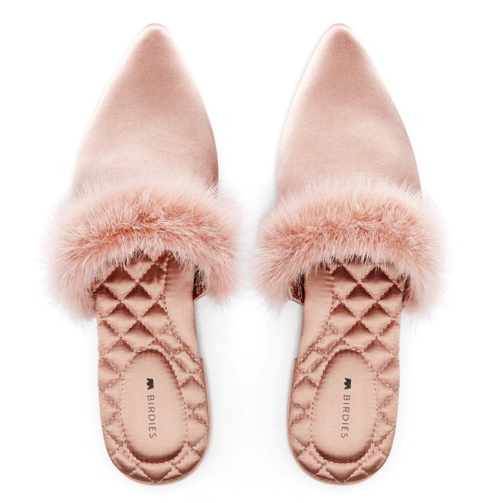 Birdies Vegan Dove slides French Rose (rose gold) blush size 8.5 New in Box - Picture 2 of 6